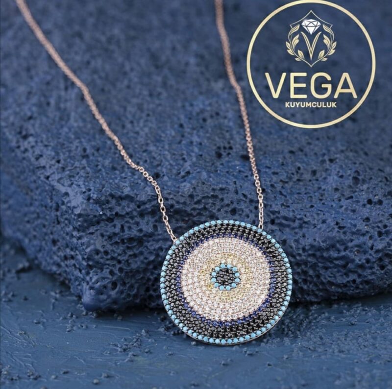 Mikro Taşlı Gümüş Kadın Kolye Modeli