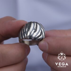 Mikron Taşlı Gümüş Erkek Yüzük