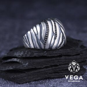 Mikron Taşlı Gümüş Erkek Yüzük