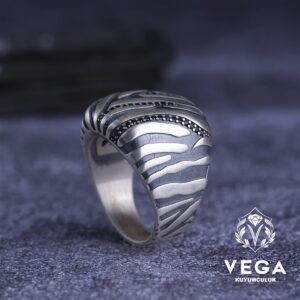 Mikron Taşlı Gümüş Erkek Yüzük