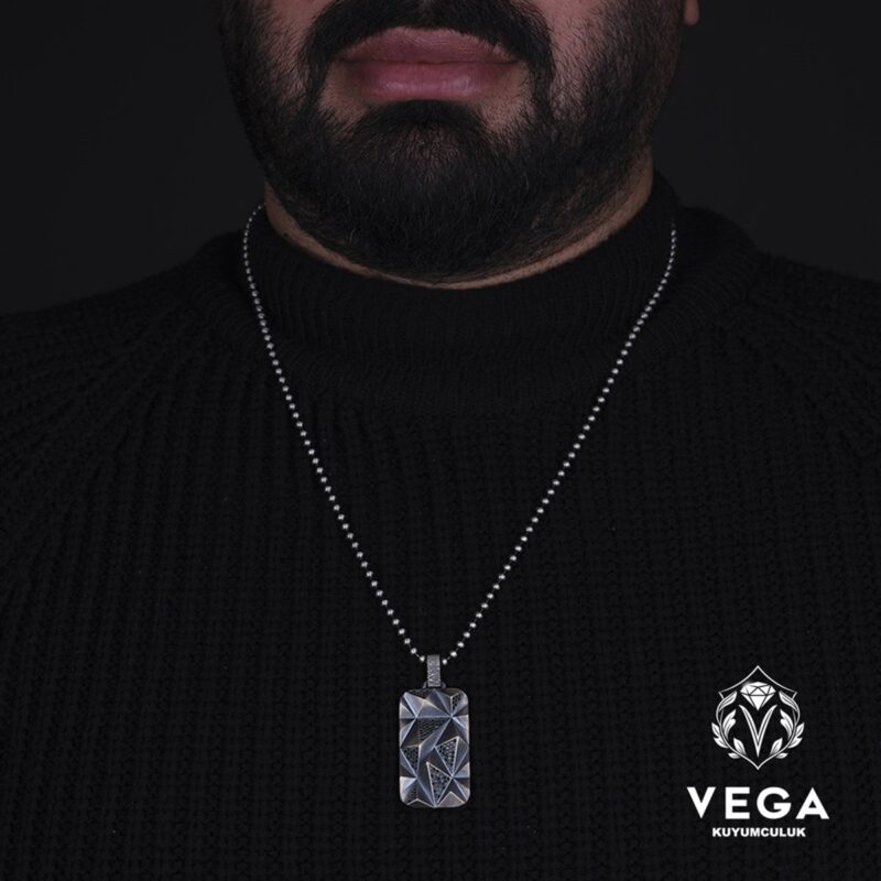 Mikron Taşlı Spor Gümüş Kolye