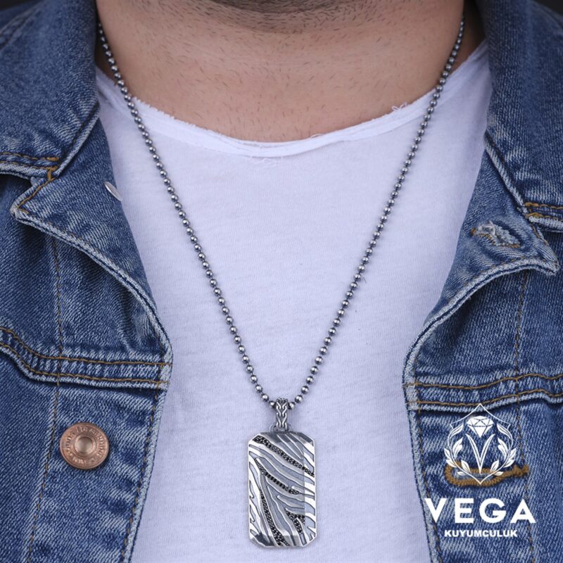 Mikron Taşlı Spor Gümüş Kolye