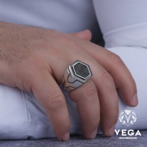 Altıgen Mikron Taşlı  Yüzük