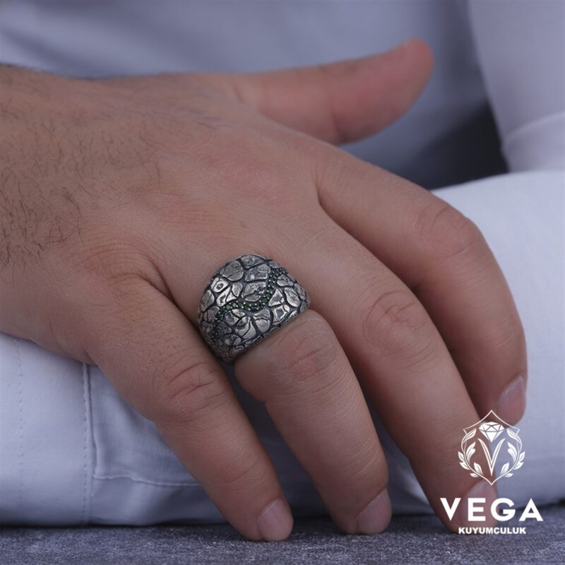 Mikron Taşlı Spor Gümüş Erkek Yüzük