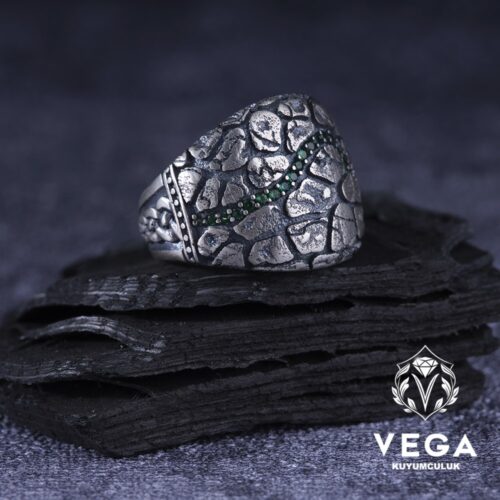 Mikron Taşlı Spor Gümüş Erkek Yüzük