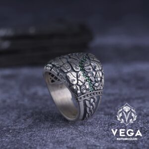 Mikron Taşlı Spor Gümüş Erkek Yüzük