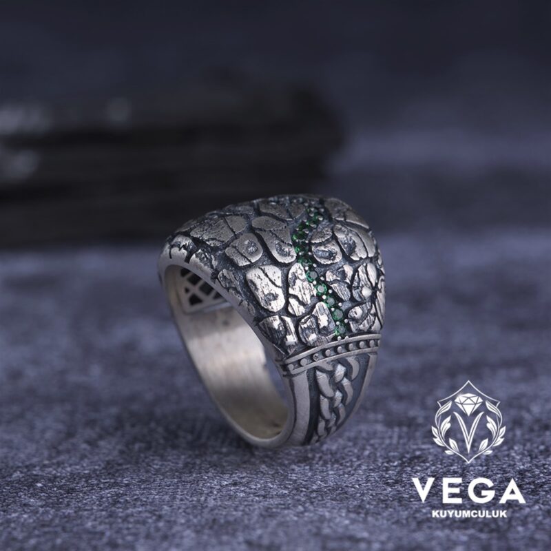 Mikron Taşlı Spor Gümüş Erkek Yüzük