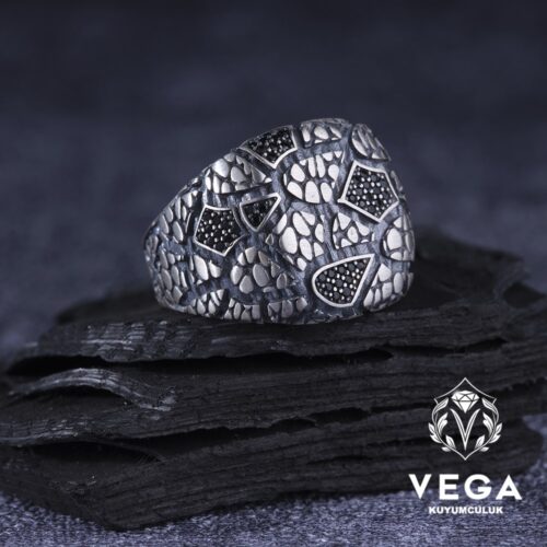 Mikron Taşlı Spor Gümüş Erkek Yüzük