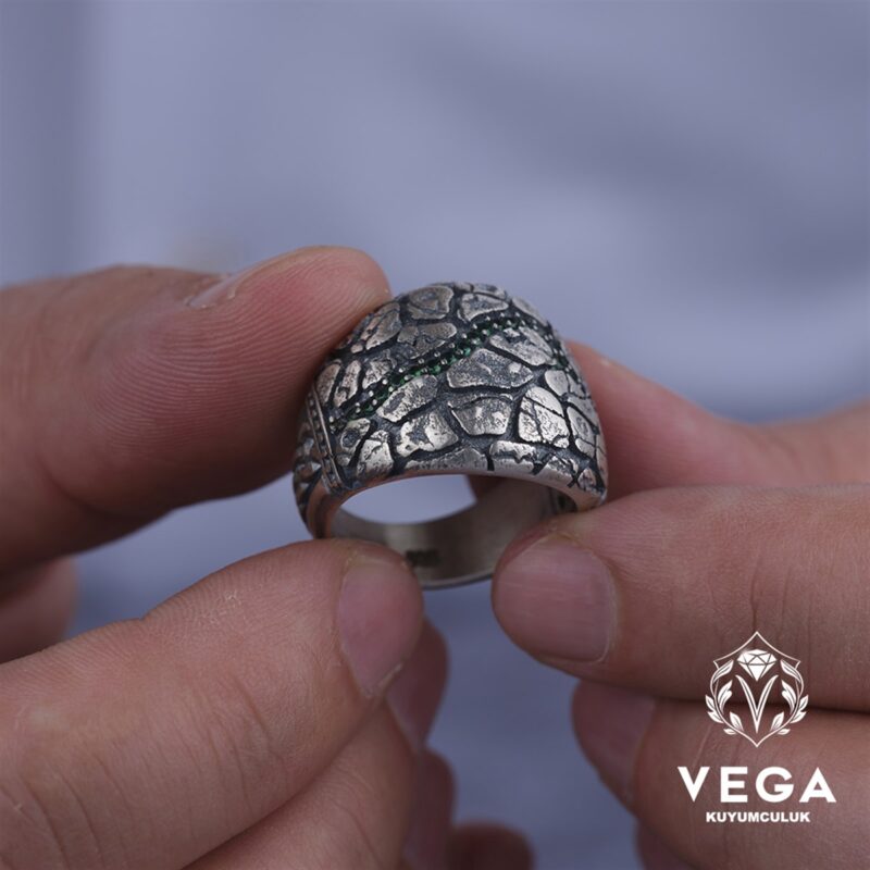 Mikron Taşlı Spor Gümüş Erkek Yüzük