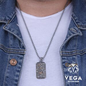 Sitrin Taşlı Spor Gümüş Kolye