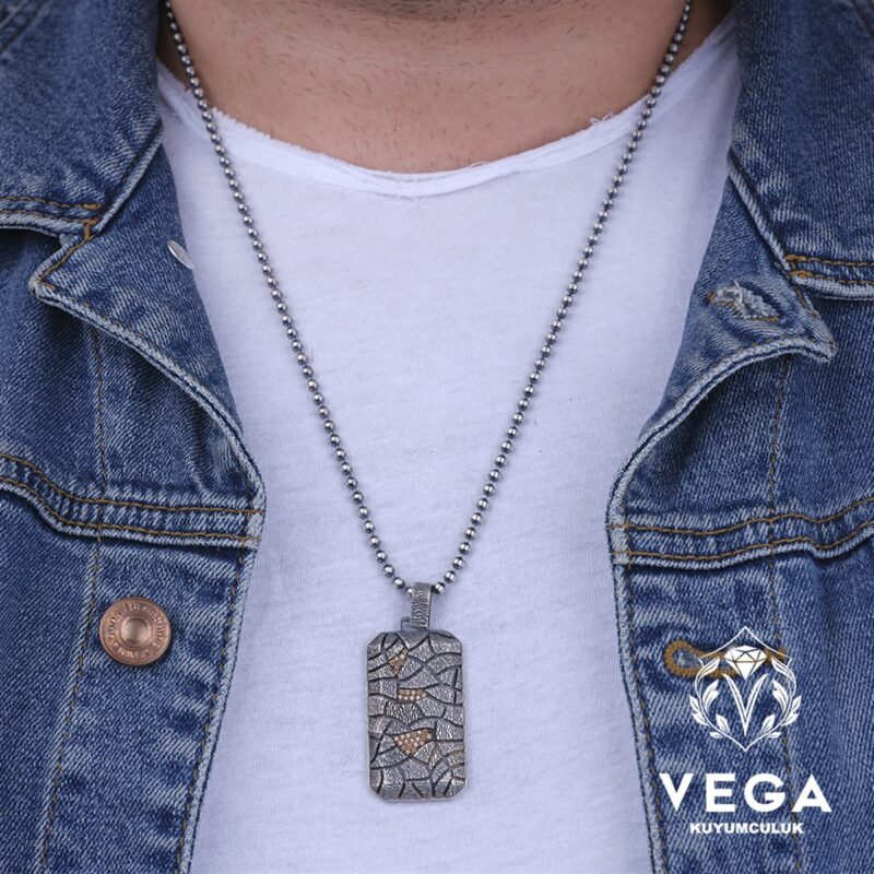 Sitrin Taşlı Spor Gümüş Kolye