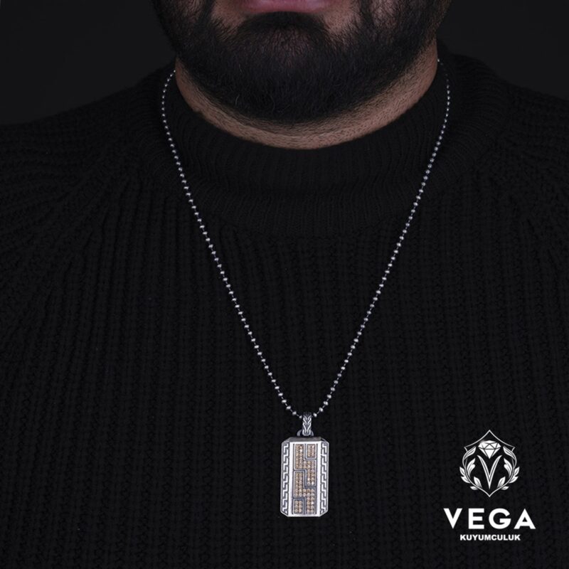 Sitrin Taşlı Spor Gümüş Kolye