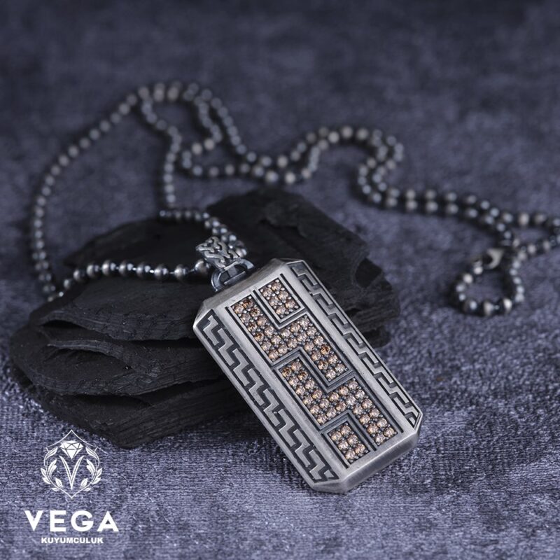 Sitrin Taşlı Spor Gümüş Kolye