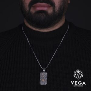 Sitrin Taşlı Spor Gümüş Kolye