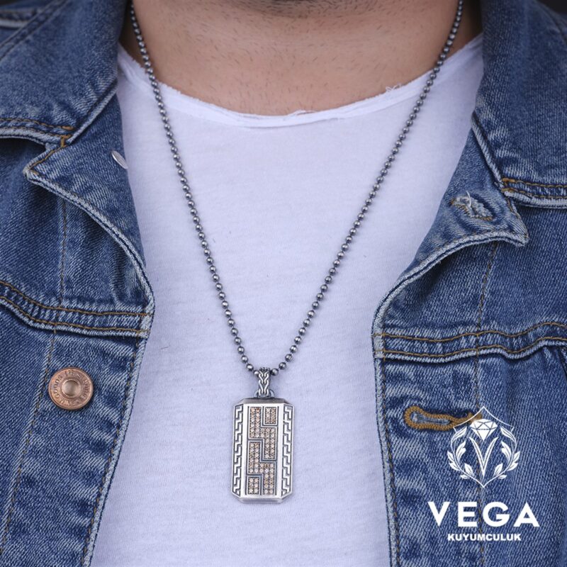 Sitrin Taşlı Spor Gümüş Kolye