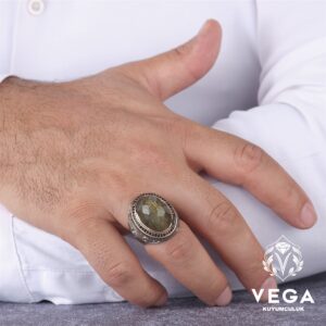 Labradoit Taşlı Gümüş Erkek Yüzük