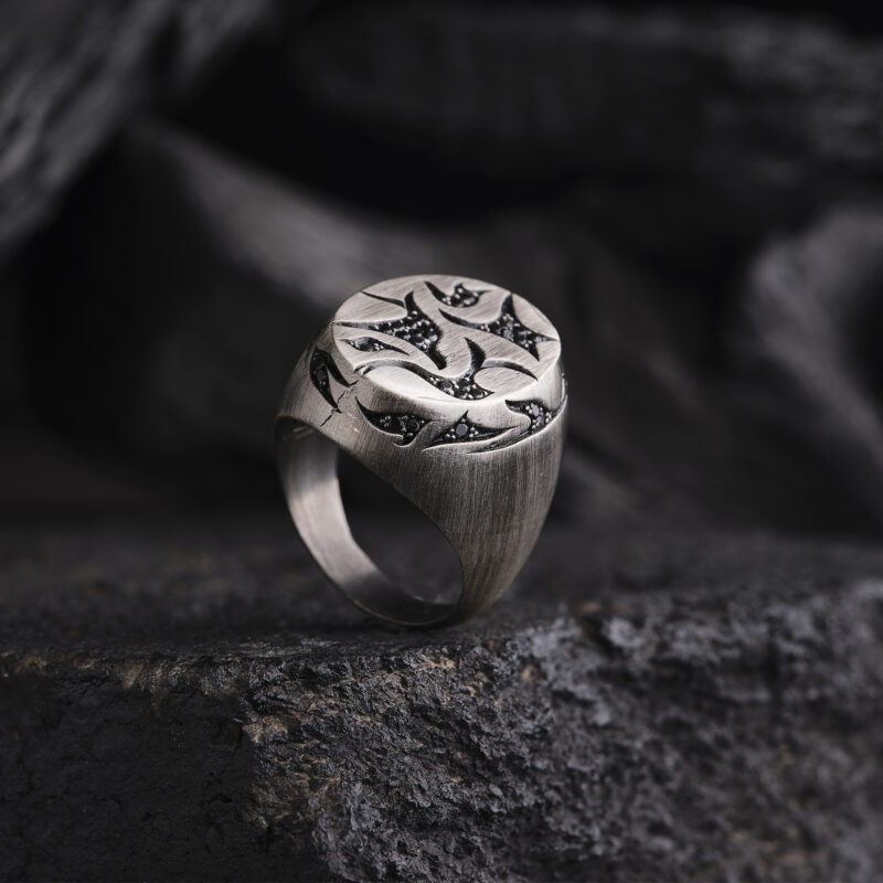 Yıldız Desenli Mikro Taşlı Yüzük