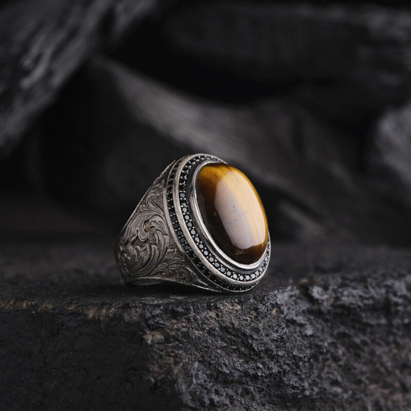 Kaplan Gözü Taşlı Yüzük Modeli