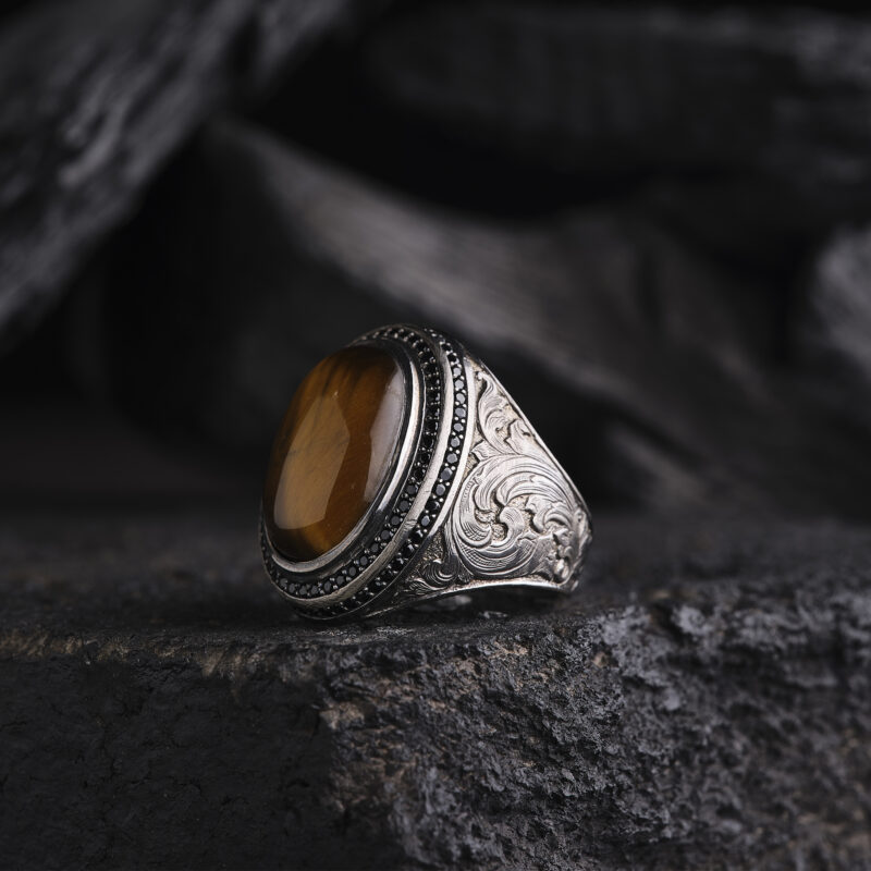 Kaplan Gözü Taşlı Yüzük Modeli