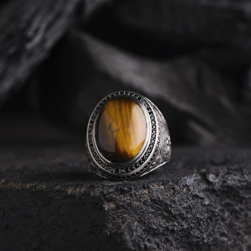 Kaplan Gözü Taşlı Yüzük Modeli