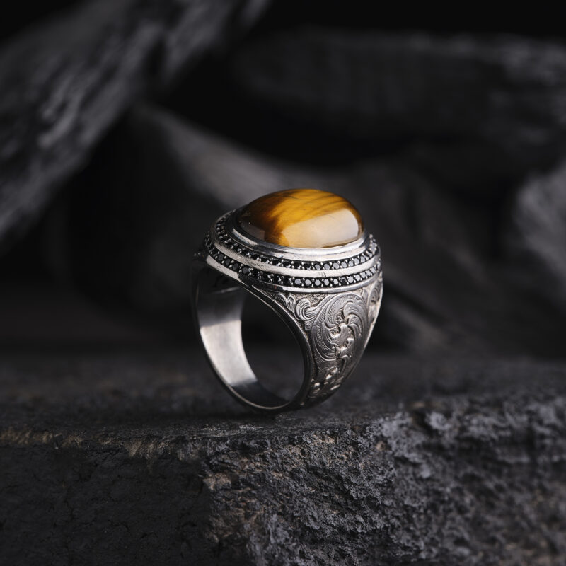 Kaplan Gözü Taşlı Yüzük Modeli