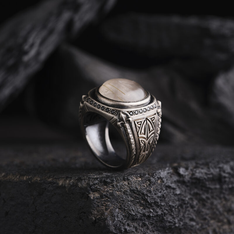 Rutil Kuvars Doğal Taş Yüzük Modeli 2