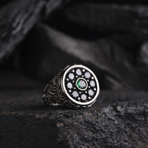 Zirkon Yeşil Taşlı Yüzük Modeli