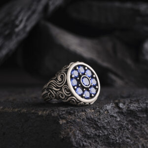 Aqua Zirkon Taşlı Mavi Yüzük Modeli