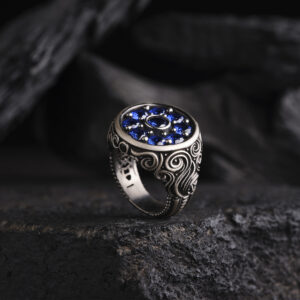 Aqua Zirkon Taşlı Mavi Yüzük Modeli