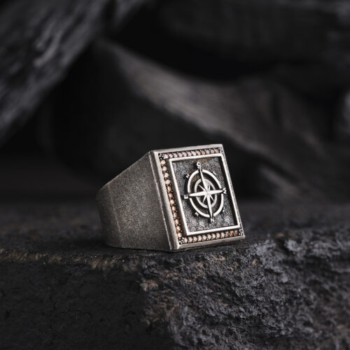 Kare Mikro Taşlı Pusula Modeli