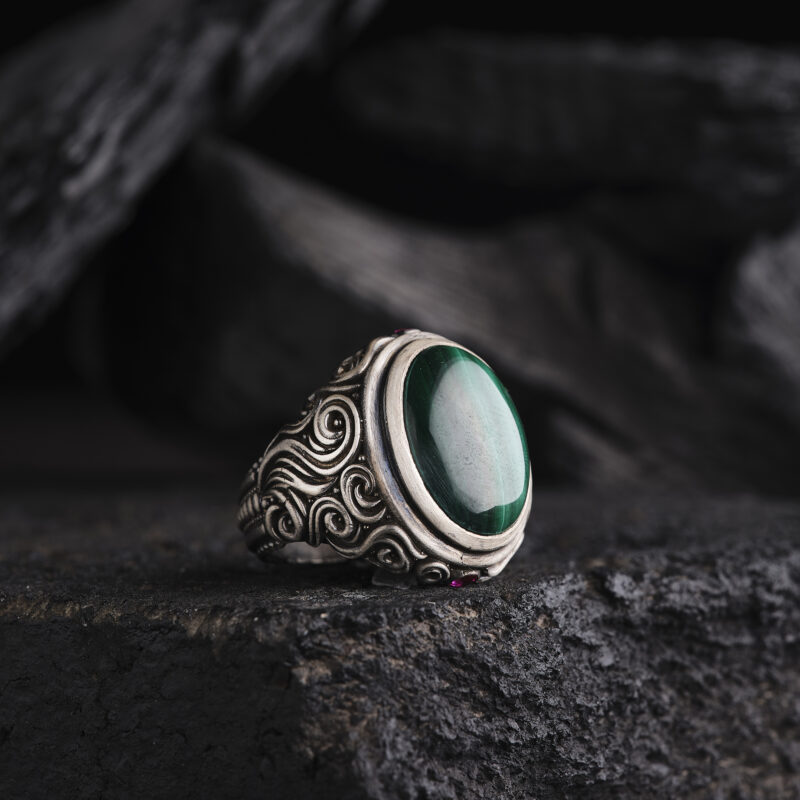 Malakit Taşı Yüzük Modeli