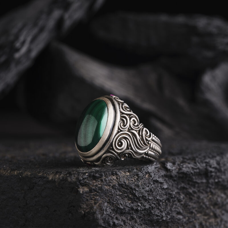 Malakit Taşı Yüzük Modeli