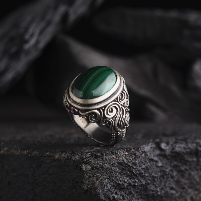 Malakit Taşı Yüzük Modeli