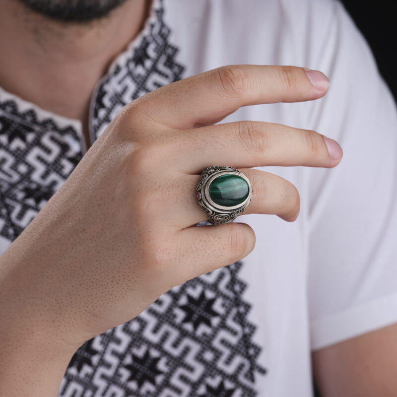 Malakit Taşı Yüzük Modeli