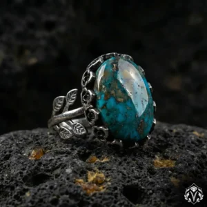 Orjinal Firuze Taşlı Bayan Gümüş Yüzük