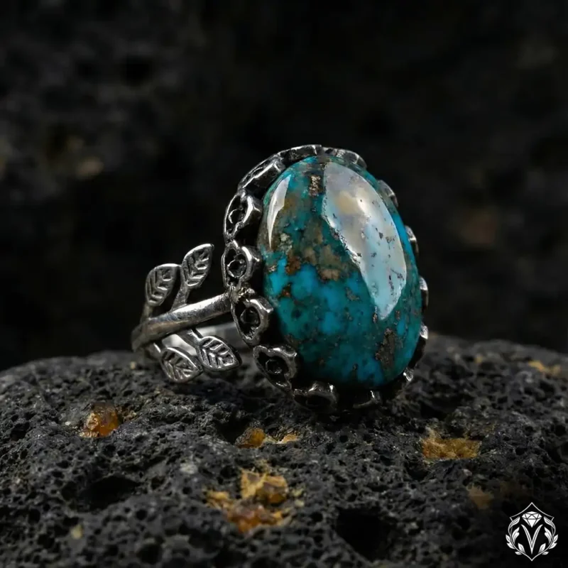 Orjinal Firuze Taşlı Bayan Gümüş Yüzük