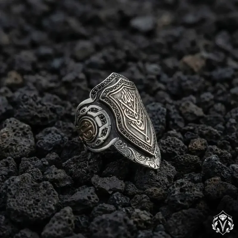 1 La Galibe İllallah Yazılı Zihgir Gümüş Yüzük