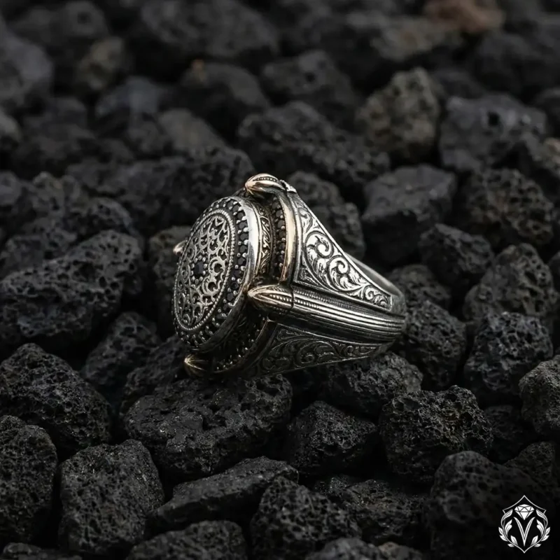 Mikro Taşlı Gümüş Yüzük