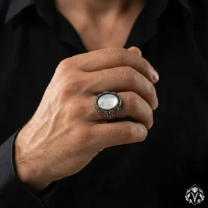 Sedef Taşlı Gümüş Yüzük