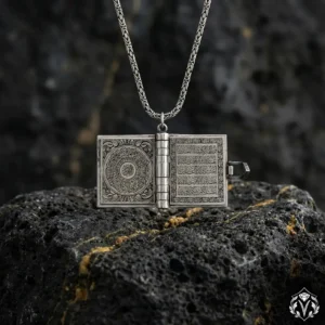 Açılır Kitap Gümüş Madalyon Kolye