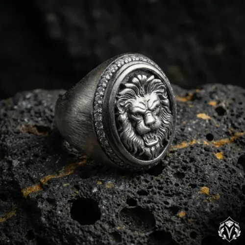 Aslan Figürlü Gümüş Yüzük