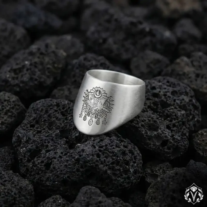 Osmanlı Tuğrası Gümüş Zihgir Yüzük