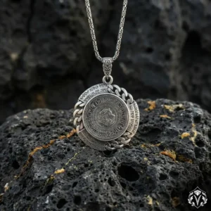 Kişiye Özel Ay Yıldızlı Gümüş Madalyon Kolye