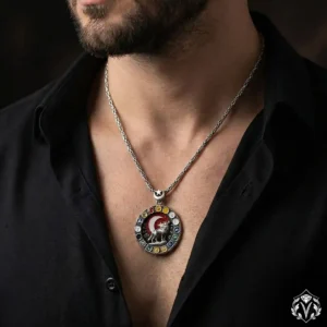 1 Bozkurt Gümüş Erkek Madalyon Kolye