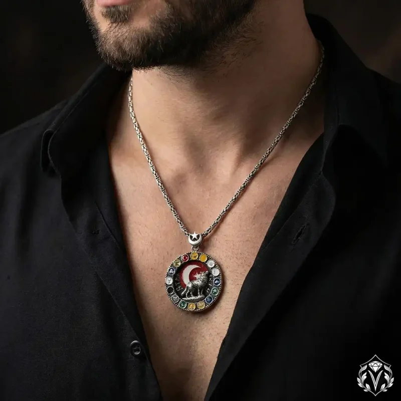 1 Bozkurt Gümüş Erkek Madalyon Kolye