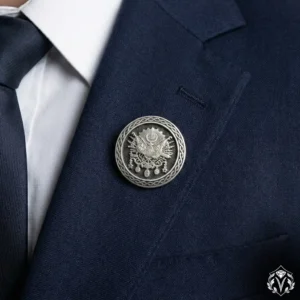 Osmanlı Sancağı Gümüş Yaka İğnesi