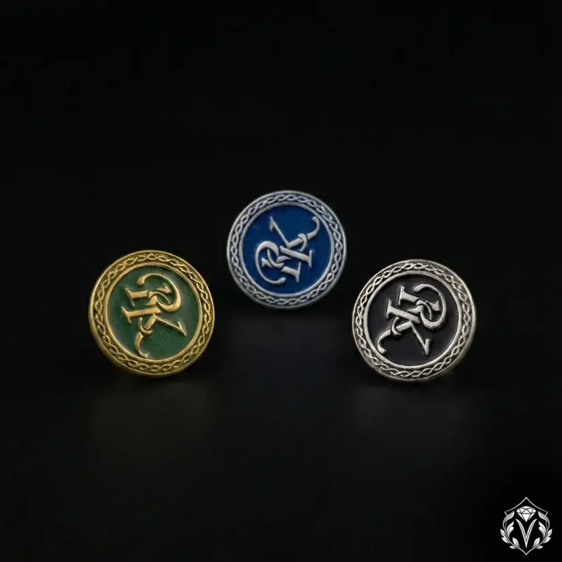 Harfli Gümüş Yaka İğnesi