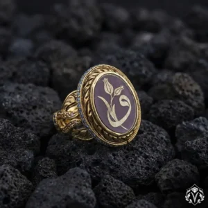 Vav Lale Desenli Bayan Yüzük Modeli