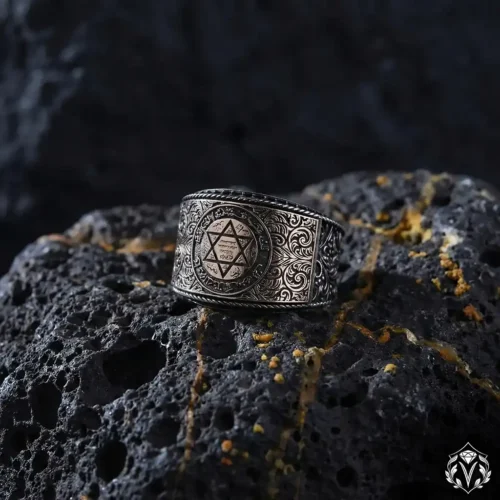 Hür Model Hz.Süleyman Mührü Gümüş Yüzük