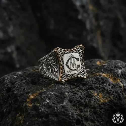 2 Selçuklu Motifli Harfli Gümüş Yüzük